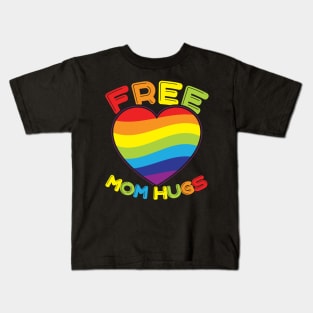 Free Mom Hugs Rainbow Heart Pride LGBT Kids T-Shirt